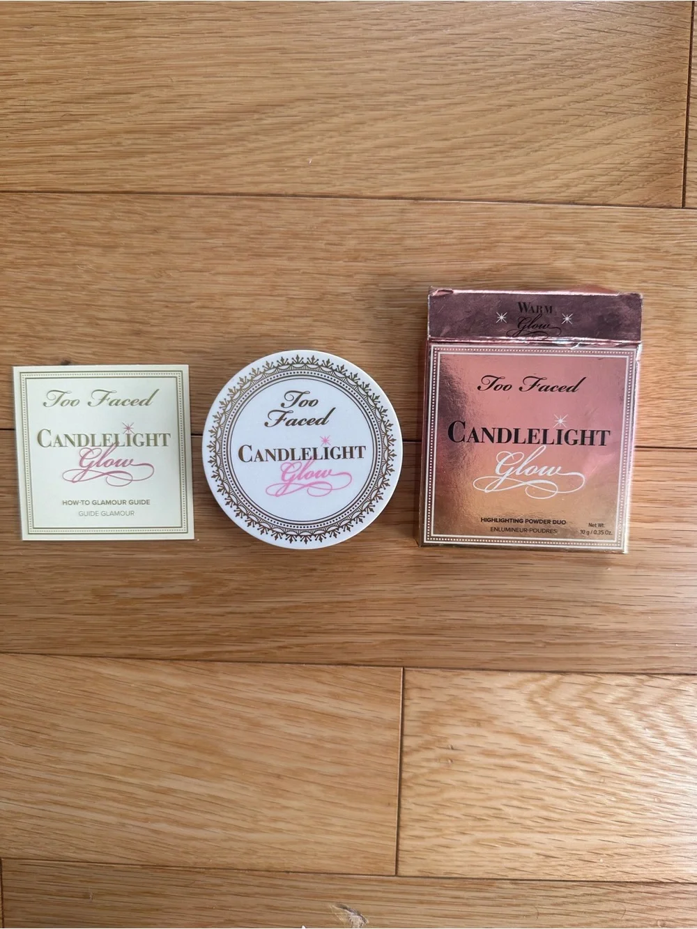 Too Faced Candlelight Glow Highlighter Duo - Champagne & Light Rose